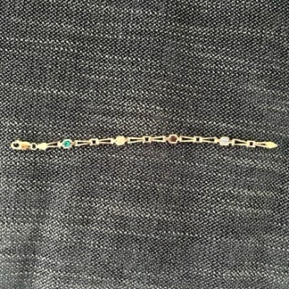 VINTAGE STERLING SILVER BRACELET WITH PRECIOUS STONES